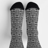 Chaussette Skateboard Skull Wings Design on Grey Chaussettes (Haut)