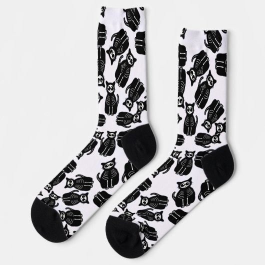 Chaussette Skeleton Cats Halloween (Gauche)