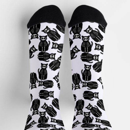 Chaussette Skeleton Cats Halloween (Haut)