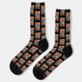 Chaussette Skeleton Design Artwork Abstrait (Gauche)