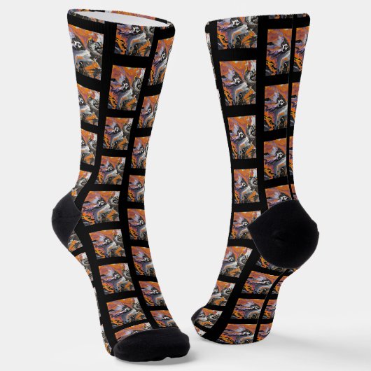 Chaussette Skeleton Design Artwork Abstrait (Angulaire)