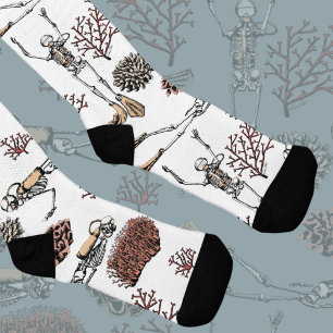 Chaussette Skeleton Scuba Divers & Corail
