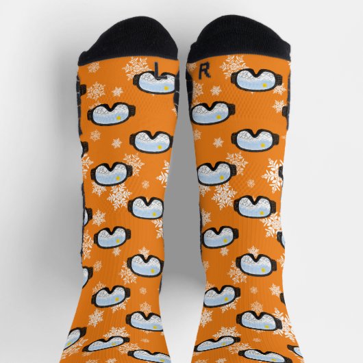 Chaussette Ski Goggers Mountain Skier Snowboarder Orange (Haut)