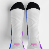 Chaussette SlipperyJoe défile drapeau de fierté violet blanc (Haut)