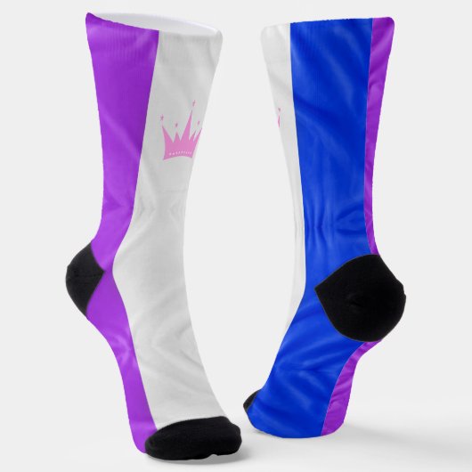 Chaussette SlipperyJoe défile drapeau de fierté violet blanc (Angulaire)