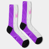 Chaussette SlipperyJoe défile drapeau de fierté violet blanc (Droite)