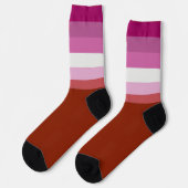 Chaussette SlipperyJoe rouge à lèvres drapeau de la fierté le (Gauche)