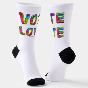 Chaussette SlipperyJoe vote amour égalité fourrure de couleur