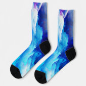 Chaussette SlipperyJoe's abstrait nuage artwork coloré surr (Gauche)
