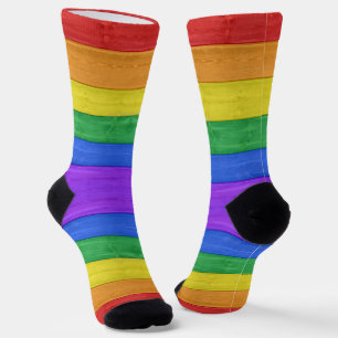 Chaussette SlipperyJoe's classique arc-en-ciel tactile fait m