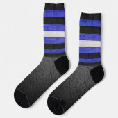 Chaussette SlipperyJoe's cuir drapeau orgueil noir bleu royal (Gauche)