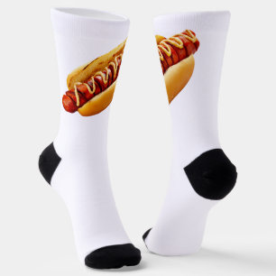 Chaussette SlipperyJoe's hot dog niché doucement pain jaune v