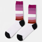 Chaussette SlipperyJoe's Lesbian Pride drapeau feminine Lipst (Gauche)