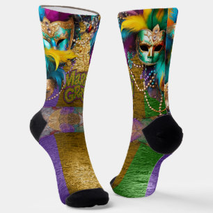 Chaussette SlipperyJoe's Mardi Gras Colliers de perles doublo