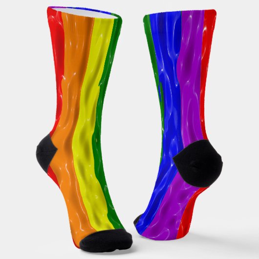 Chaussette SlipperyJoe's rainbow pride couleurs liquide brill (Angulaire)
