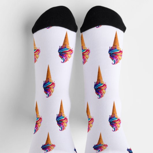 Chaussette SlipperyJoe's vibrante crème glacée cone classique (Haut)