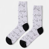 Chaussette Smoky Lavender Cat Line Art Pattern Socks (Gauche)
