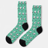Chaussette Snoopy Moustaches et Motif Turquoise (Gauche)
