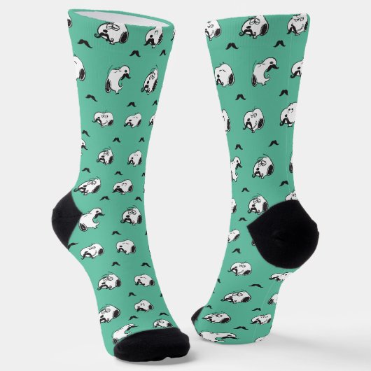 Chaussette Snoopy Moustaches et Motif Turquoise (Angulaire)