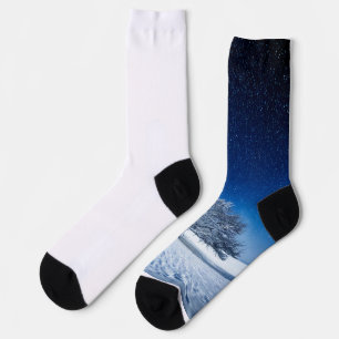 Chaussette Snowflakes neige univers étoile vie étoile vie éto