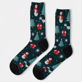 Chaussette Snowmen Christmas Trees Unisex Crew Sock