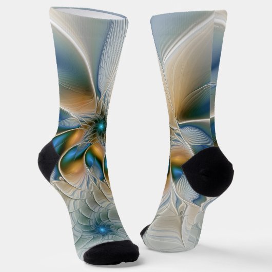 Chaussette Soaring, Abstract Fantasy Fractal Art With Blue (Angulaire)