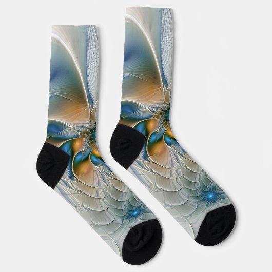 Chaussette Soaring, Abstract Fantasy Fractal Art With Blue (Droite)