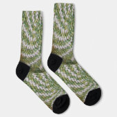 Chaussette Sock (ao) - Spirales Crochet en blanc et vert (Droite)