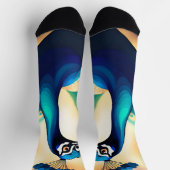 CHAUSSETTE SOCK BLEU GOLD PEACOCK (Haut)