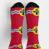 Chaussette Sock d'équipage sportif avec drapeau de St. Louis, (Haut)
