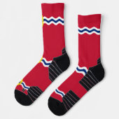 Chaussette Sock d'équipage sportif avec drapeau de St. Louis, (Gauche)