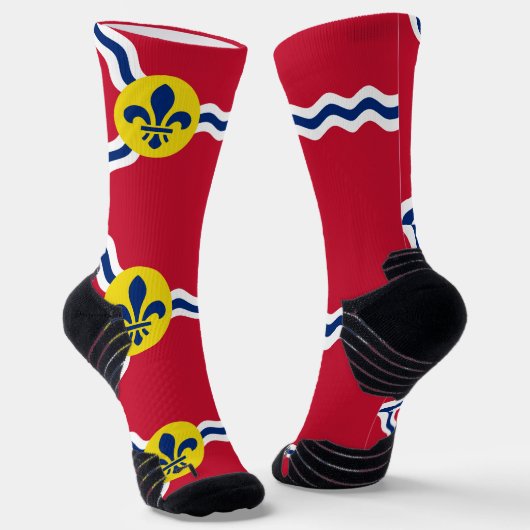 Chaussette Sock d'équipage sportif avec drapeau de St. Louis, (Angulaire)