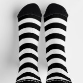Chaussette Socks Black And White Wavy Stripes Design (Haut)