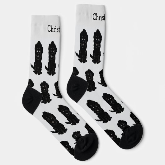 Chaussette Socks Black Goldendoodle Design (Droite)