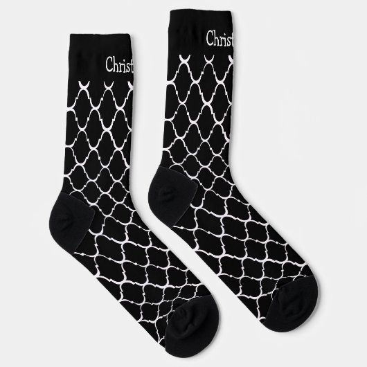 Chaussette Socks Black Moroccan Pattern Design (Droite)