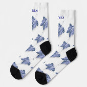 Chaussette Socks Blue Butterfly Design (Gauche)