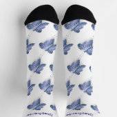 Chaussette Socks Blue Butterfly Design (Haut)