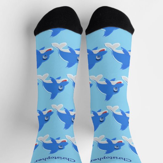 Chaussette Socks Blue Dolphin Design (Haut)