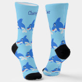 Chaussette Socks Blue Dolphin Design (Angulaire)