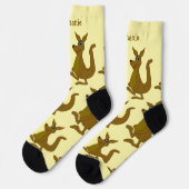 Chaussette Socks Brown Kangaroo Design (Gauche)