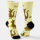 Chaussette Socks Brown Kangaroo Design (Angulaire)