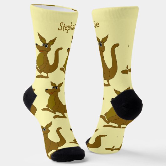 Chaussette Socks Brown Kangaroo Design (Angulaire)