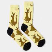 Chaussette Socks Brown Kangaroo Design (Droite)