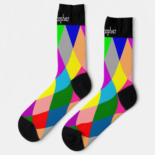 Chaussette Socks Colourful Diamonds Design (Gauche)