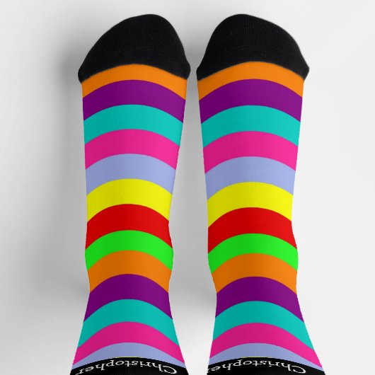 Chaussette Socks Colourful Wavy Stripes Design (Haut)