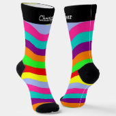 Chaussette Socks Colourful Wavy Stripes Design (Angulaire)