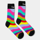 Chaussette Socks Colourful Wavy Stripes Design (Droite)