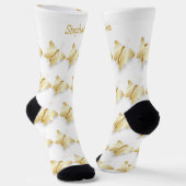 Chaussette Socks Gold Butterfly Design (Angulaire)