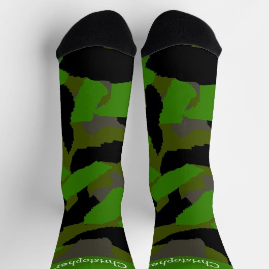 Chaussette Socks Green Camouflage Design (Haut)