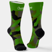 Chaussette Socks Green Camouflage Design (Angulaire)